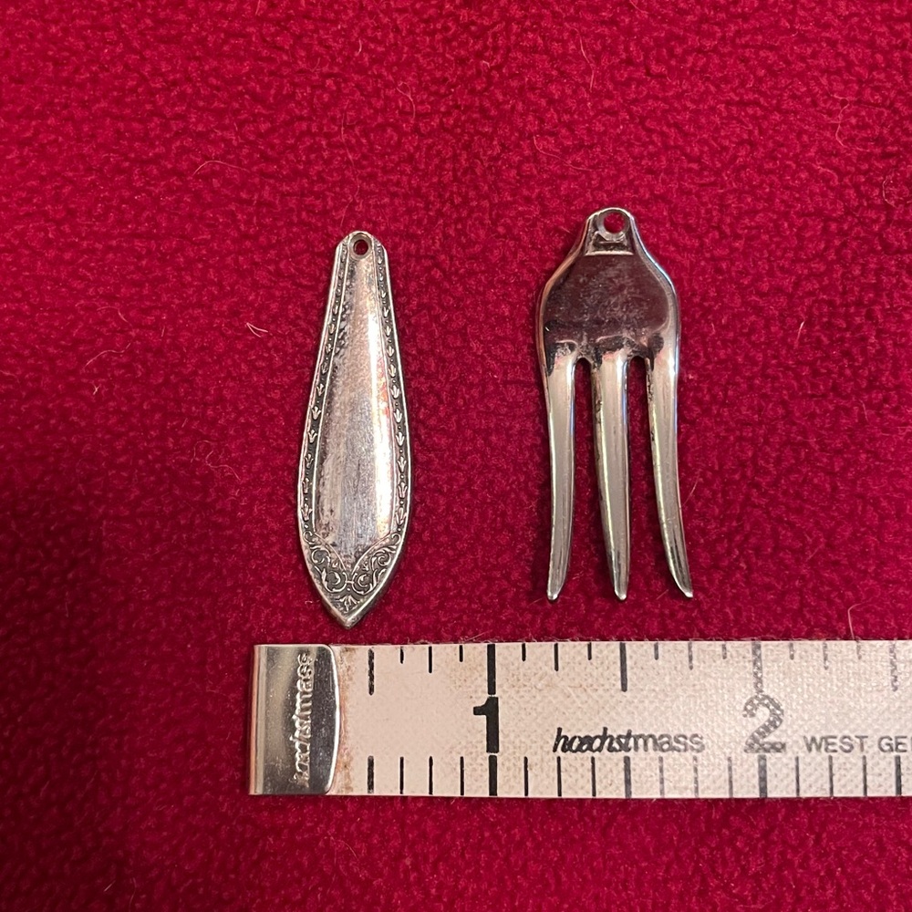 Fork silver earring charms - Picture 8 of 8